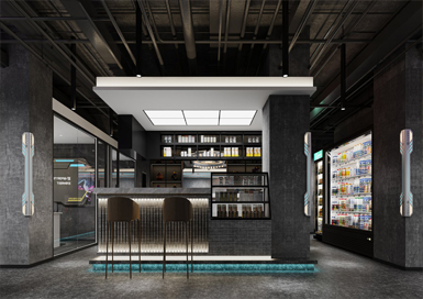 灰色工業(yè)風網咖裝修設計案例